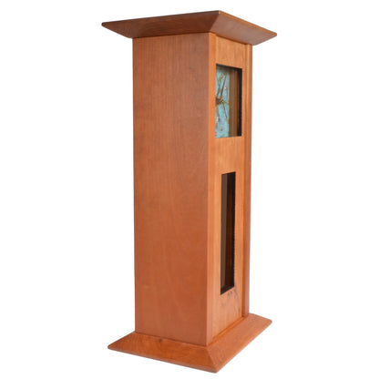 Sabbath-Day Woods Imperial Dragonfly Handmade Cherry Wood Mantel Clock with Hidden Jewelry Compartment