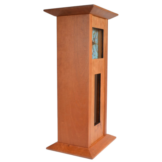 Sabbath-Day Woods Imperial Dragonfly Handmade Cherry Wood Mantel Clock with Hidden Jewelry Compartment