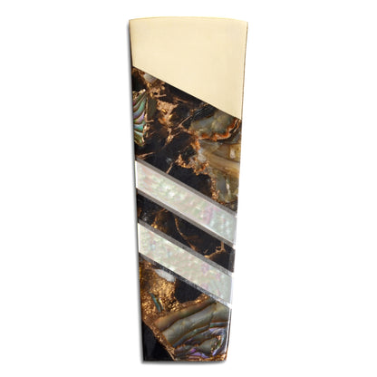 Santa Fe Stoneworks Gemstone Exotics Money Clip, Obsidian/Abalone/Bronze