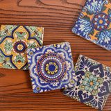 Studio Vertu Talavera Spanish Tiles Tumbled Marble Coasters, Set of 4