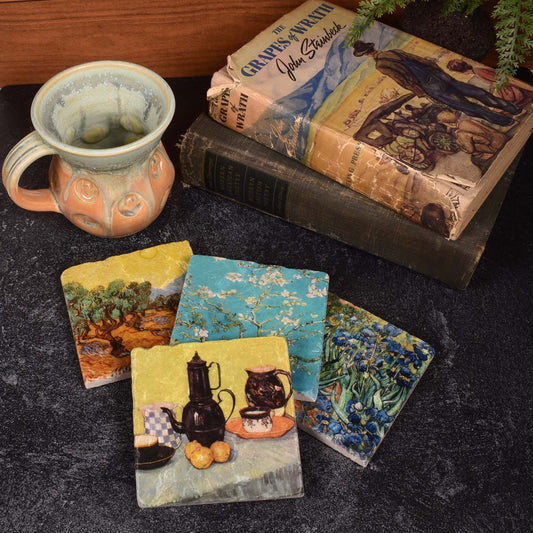 Studio Vertu Van Gogh Tumbled Marble Coasters, Set of 4