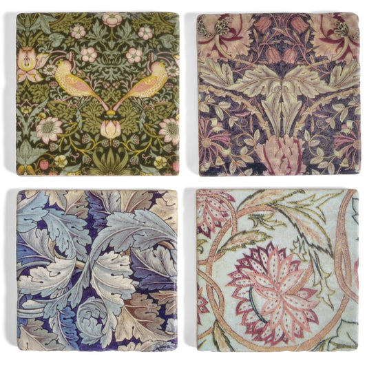 Arts and Crafts Tumbled Marble Coasters, Set of 4