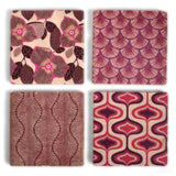 Studio Vertu Purple Patterns Tumbled Marble Coasters, Set of 4