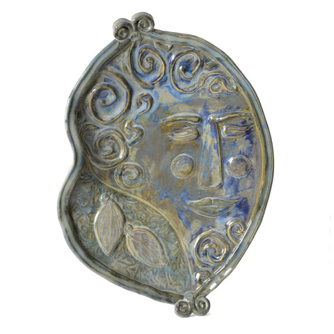 Terry Acker Pottery Large Footed Face Platter - The Barrington Garage