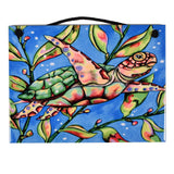 Mungo Key Designs Sea Turtle's Garden 7-3/4 x 6-inch Ceramic Tile Plaque, Handmade in The USA
