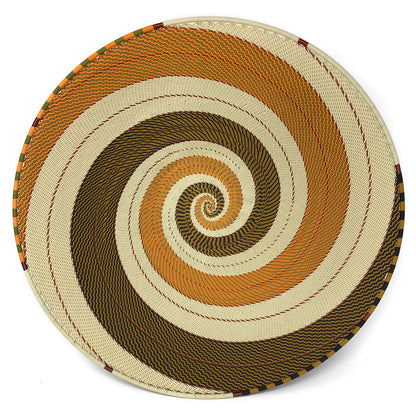 Fair Trade Zulu Telephone Wire 12-inch Platter Basket, African Earth