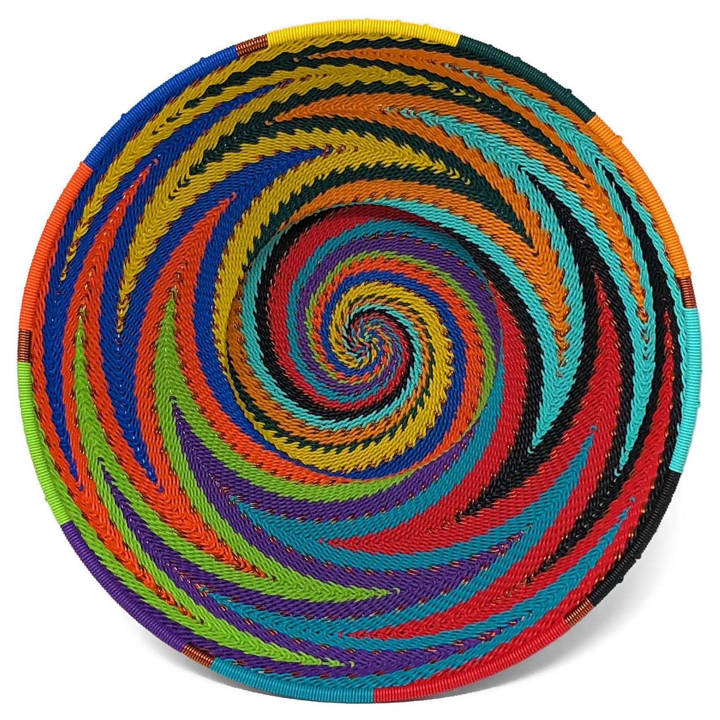 African Fair Trade Zulu Telephone Wire 8" Pedestal Bowl/Basket, African Spirit, Each One Unique