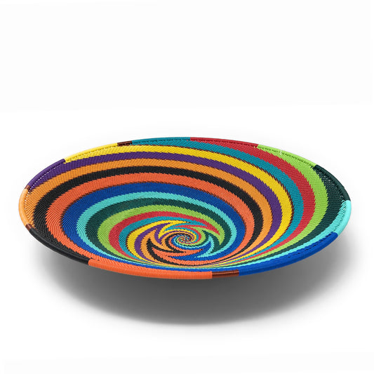 Fair Trade Zulu Telephone Wire 12-inch Platter Basket, African Spirit