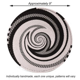Fair Trade Zulu Telephone Wire 9" Platter Basket, Intricate Swirl Pattern, African Eclipse, Each One Unique