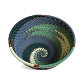 African Fair Trade Zulu Telephone Wire 4-1/2" Small Round Bowl, Emerald, Each One Unique