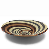 Fair Trade Zulu Telephone Wire 12-inch Platter Basket, Mocha