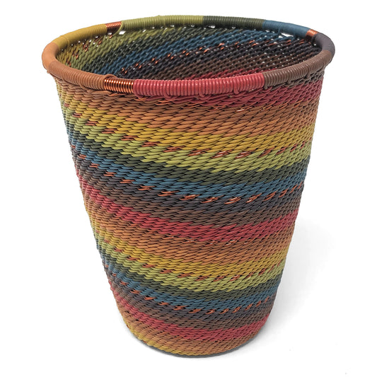 African Fair Trade Zulu Telephone Wire 4.5-inch Pen/Pencil Cup, Painted Desert