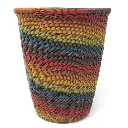 African Fair Trade Zulu Telephone Wire 4.5-inch Pen/Pencil Cup, Painted Desert