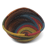 African Fair Trade Zulu Telephone Wire 4-1/2" Small Triangle Basket, Painted Desert