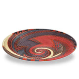 Fair Trade Zulu Telephone Wire 8-inch Platter Basket, Red Pepper