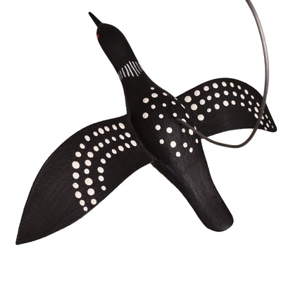 The Painted Bird by Richard Morgan Loon Wooden Hanging Decoy with Metal Wings