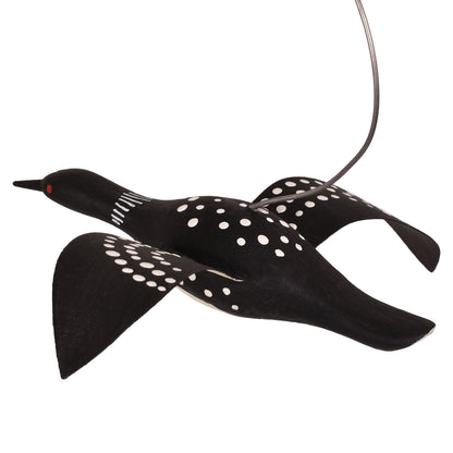 The Painted Bird by Richard Morgan Loon Wooden Hanging Decoy with Metal Wings