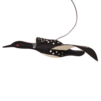 The Painted Bird by Richard Morgan Loon Wooden Hanging Decoy with Metal Wings