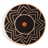 Rwenzori Starburst Pattern 16-inch Basket, Handwoven in Uganda, Black/Ivory