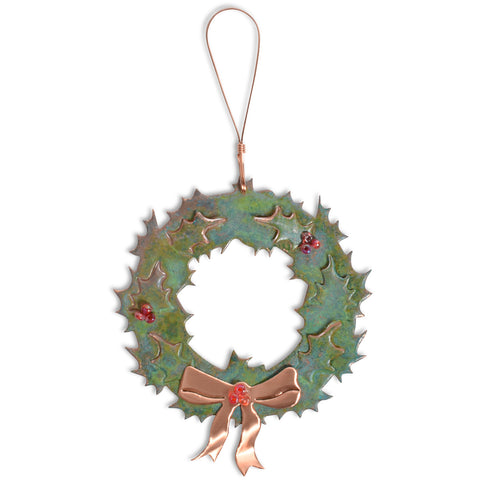 Dos Damas Designs Wreath Copper Ornament