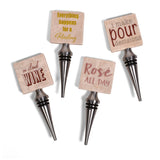 Studio Vertu Humorous Wine Quotes Tumbled Marble Bottle Stoppers, Set of 4