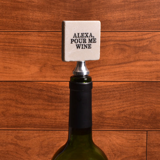 Studio Vertu Alexa, Pour Me Wine Tumbled Marble Bottle Stopper